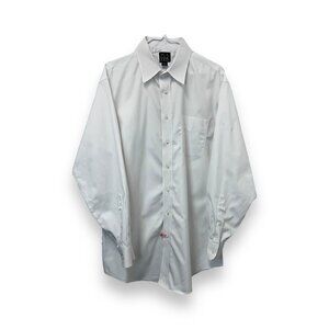 Jos. A. Bank Travelers Collection Mens White Dress Shirt 17.5-34 Tailored Fit Co